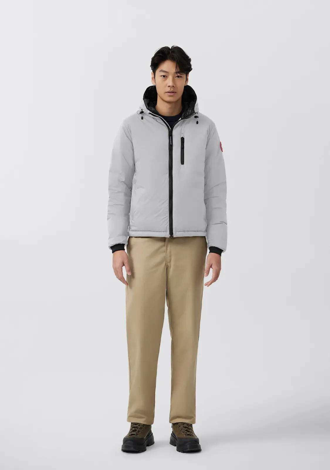 Model 5078M Lodge men's short hooded lightweight model. Color: White official website picture. Size: S M L XL XXL.
